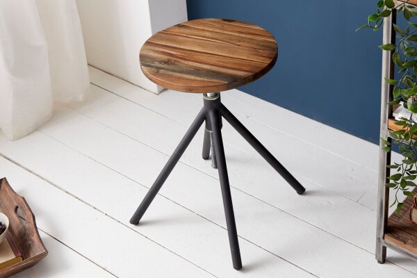 Tabouret réglable en hauteur Industrial bois dacacia métal