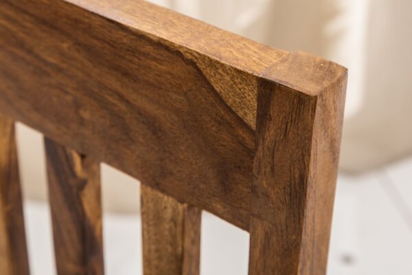 Chaise de salle à manger en bois de sheesham avec rembourrage style colonial