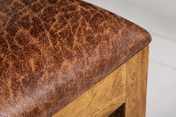 Chaise de salle à manger en bois de sheesham avec rembourrage style colonial
