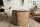 Tabouret rembourré Cuir Lin Marron L : 45 cm Cube