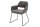Chaise de salle à manger Bauhaus design gris noir en tissu métal