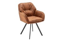 Chaise de bureau avec accoudoirs pivotant en marron noir...