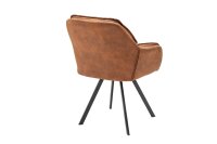 Chaise de bureau avec accoudoirs pivotant en marron noir...