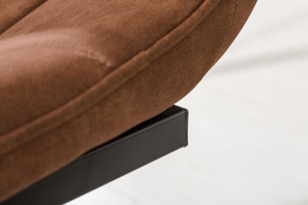 Chaise à bascule salle à manger marron noir en tissu métal