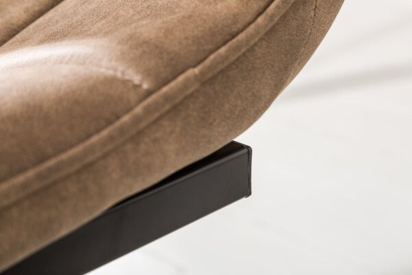 Chaise cantilever beige noir en tissu métal