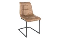 Chaise cantilever beige noir en tissu m&eacute;tal
