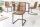 Chaise cantilever beige noir en tissu métal