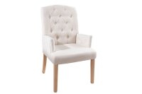 Chaise de salle &agrave; manger Beige Tissu Bois...