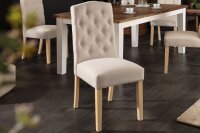 Chaise de salle à manger Beige Tissu Bois sans...