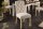 Chaise de salle à manger Beige Tissu Bois sans accoudoirs Chesterfield