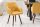 Chaise de salle à manger jaune marron en tissu bois avec accoudoirs Skandi