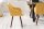 Chaise de salle à manger jaune marron en tissu bois avec accoudoirs Skandi