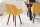 Chaise de salle à manger jaune marron en tissu bois avec accoudoirs Skandi