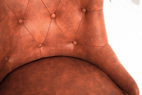 Chaise de bureau tissu métal marron réglable en hauteur