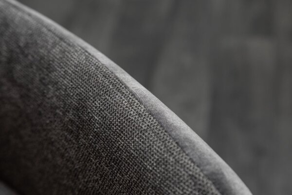 Chaise pivotante velours métal anthracite noir sans roulettes