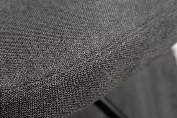 Chaise pivotante velours métal anthracite noir sans roulettes