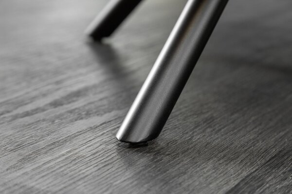 Chaise pivotante velours métal anthracite noir sans roulettes