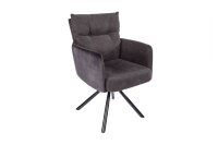 Chaise pivotante velours métal anthracite noir...