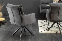 Chaise pivotante velours métal anthracite noir...