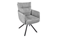 Chaise pivotante velours sans roulettes avec accoudoirs...