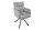 Chaise pivotante velours sans roulettes avec accoudoirs Gris Noir