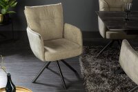 Chaise pivotante velours métal vert olive noir...