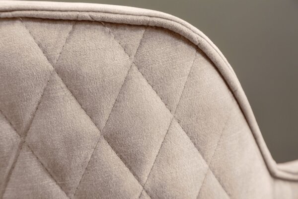 Chaise pivotante velours métal crème beige noir avec dossier AUREL