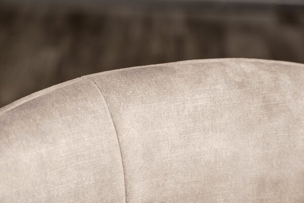 Chaise pivotante velours métal crème beige noir avec dossier AUREL
