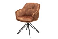 Chaise pivotante velours m&eacute;tal marron noir L : 58...
