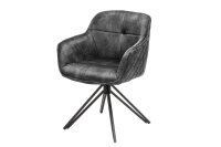 Chaise de bureau avec accoudoirs sans roulettes velours...
