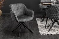 Chaise de bureau avec accoudoirs sans roulettes velours...