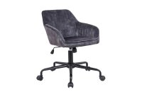 Chaise de bureau velours métal gris noir...
