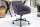 Chaise de bureau velours métal gris noir réglable en hauteur