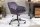 Chaise de bureau velours métal gris noir réglable en hauteur