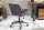 Chaise de bureau velours métal gris noir réglable en hauteur