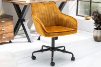 Chaise de bureau réglable en hauteur Jaune Noir...