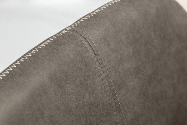 Chaise de salle à manger Taupe Noir Bauhaus Tissu Métal LILLE
