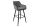 Tabouret de bar velours métal avec dossier gris noir RITA