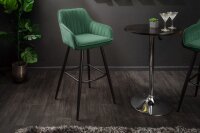 Chaise de bar avec dossier velours métal vert noir