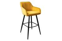 Chaise de comptoir avec dossier velours métal...