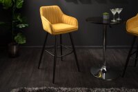 Chaise de comptoir avec dossier velours métal...