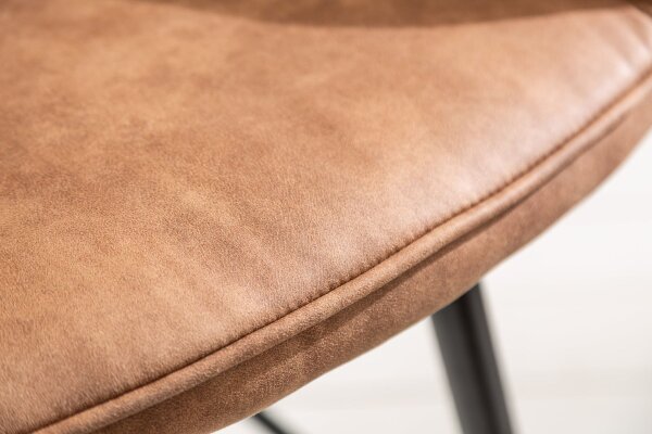 Chaise de comptoir avec dossier Tissu Métal marron noir