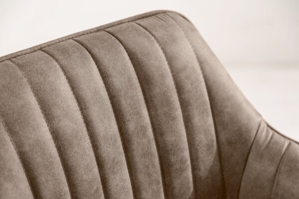 Tabouret de bar avec dossier Tissu Métal Taupe Noir Moderne