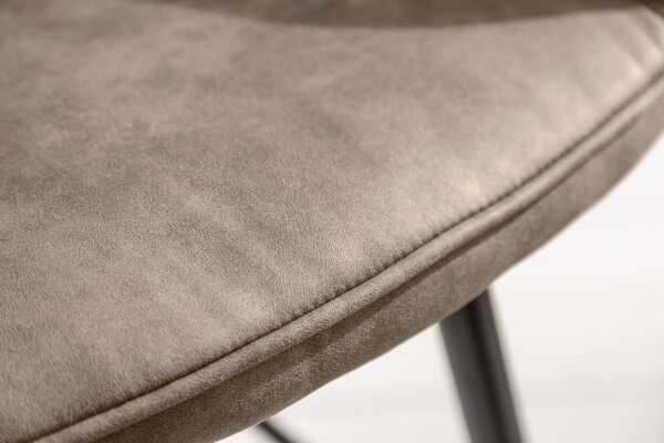 Tabouret de bar avec dossier Tissu Métal Taupe Noir Moderne