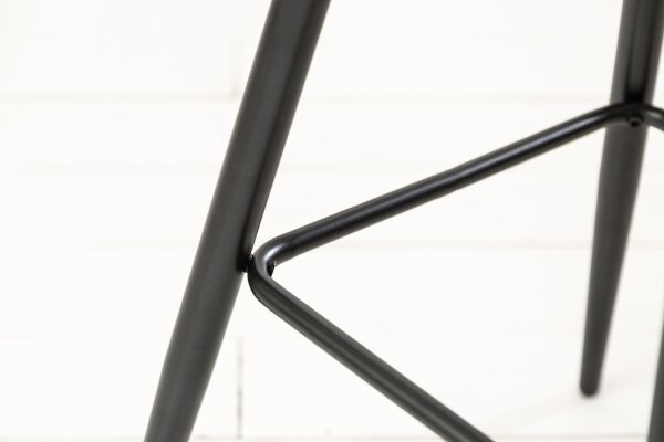 Tabouret de bar avec dossier Tissu Métal Taupe Noir Moderne
