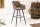 Tabouret de bar avec dossier Tissu Métal Taupe Noir Moderne