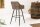 Tabouret de bar avec dossier Tissu Métal Taupe Noir Moderne