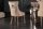 Chaise de salle à manger Chesterfield en velours bois marron naturel