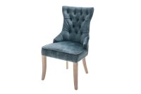 Chaise de salle &agrave; manger velours bois en...