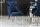 Chaise de salle à manger velours acier inoxydable Chesterfield bleu argenté